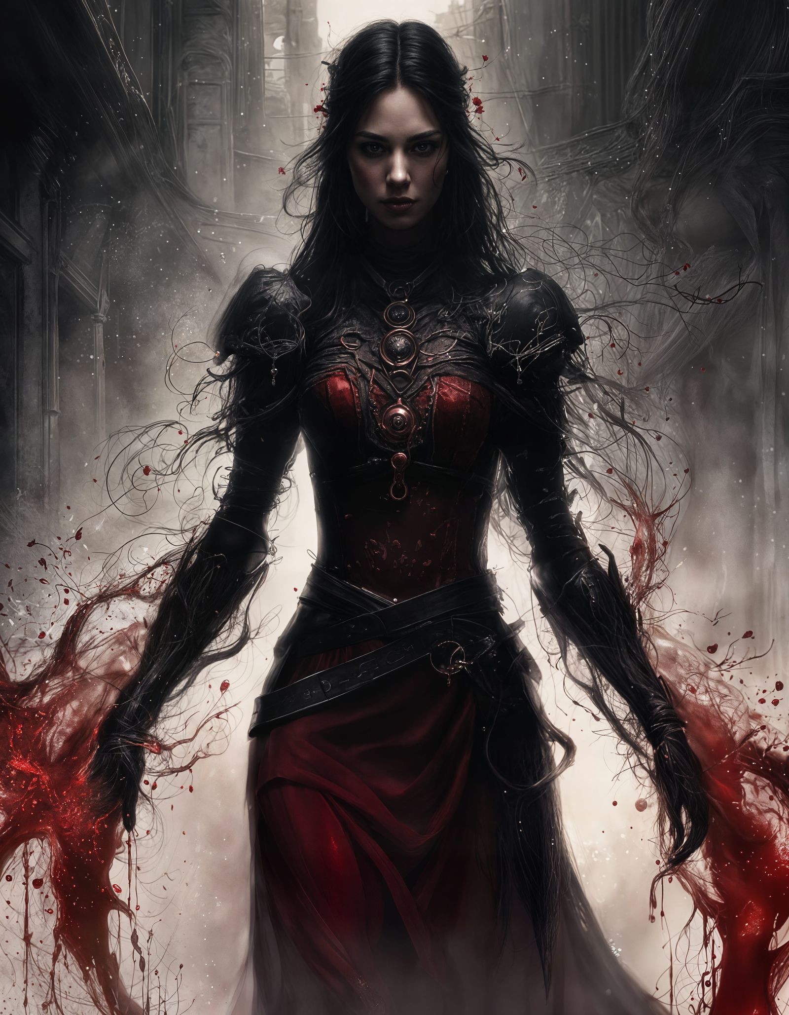 Enticing Blood Lady in High Detail