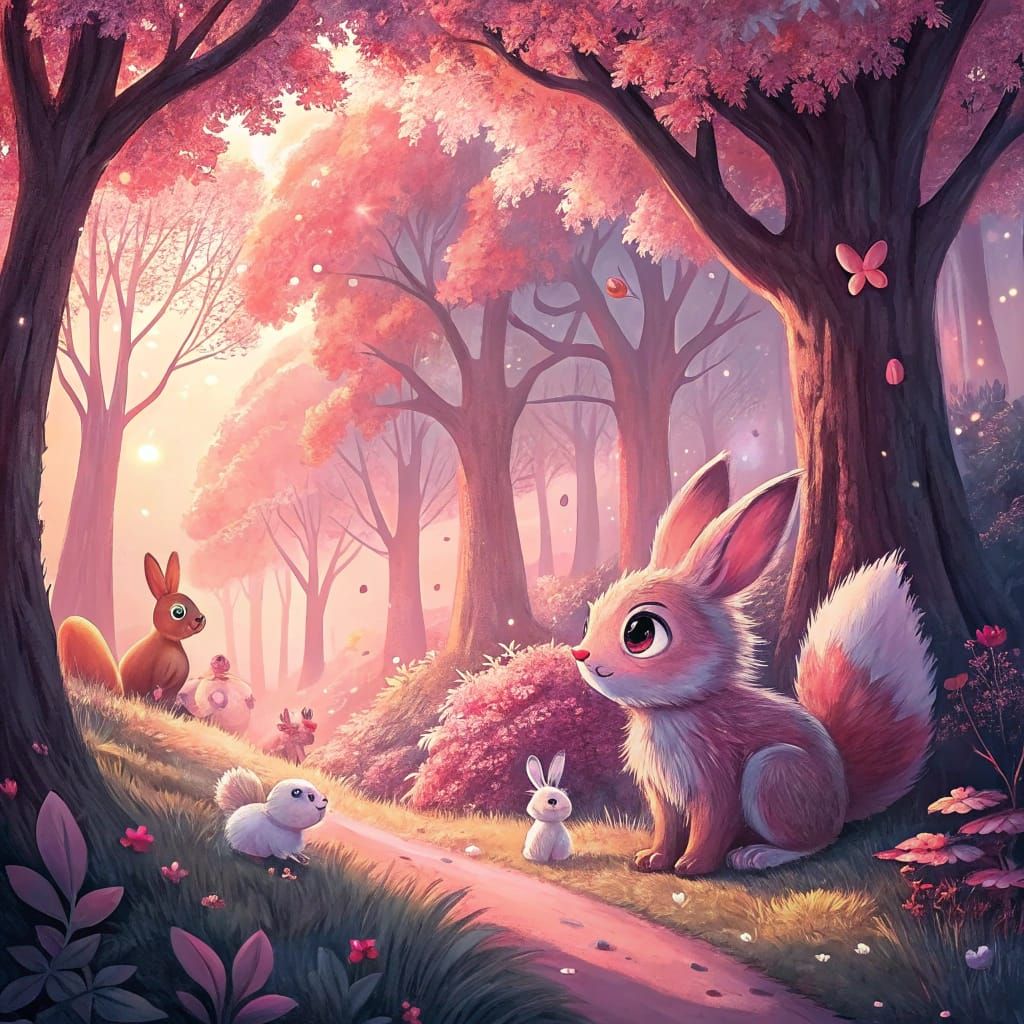 Pink Forest Inhabited by Adorable Animals, Manga Scan