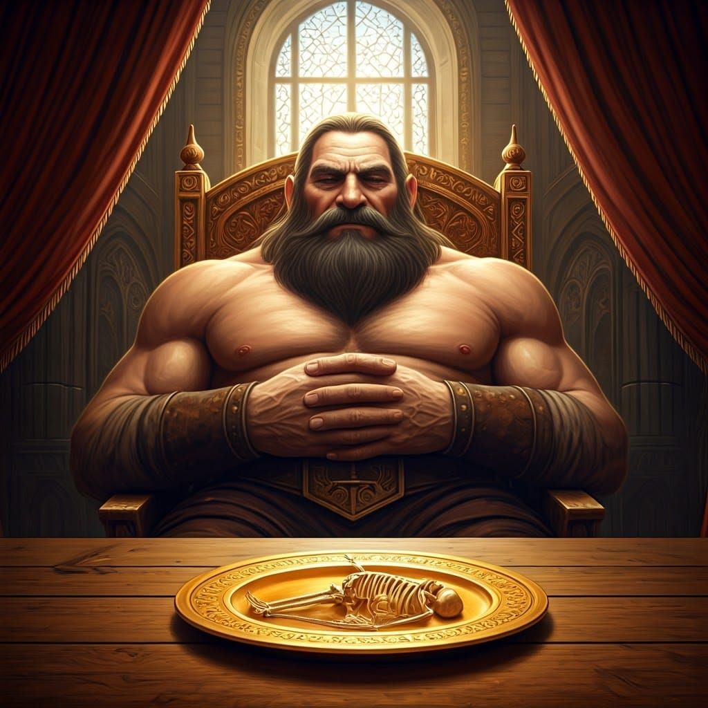 Giant's Feast: A Dark Fairytale Illustration