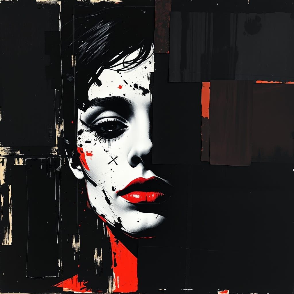 Black Color Study Inspired by Robert Rauschenberg