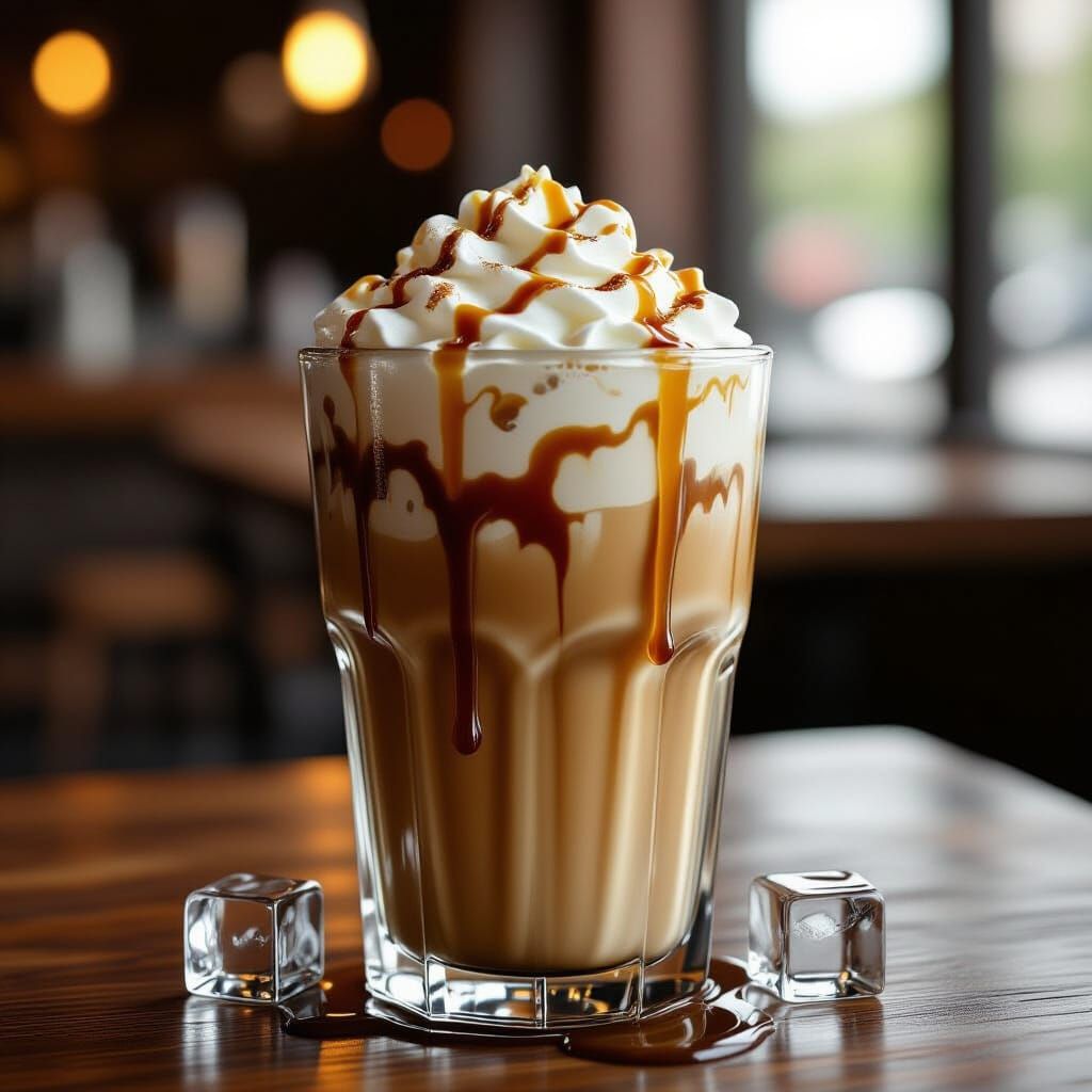 Iced Coffee Layers in Ultra-Realistic Detail