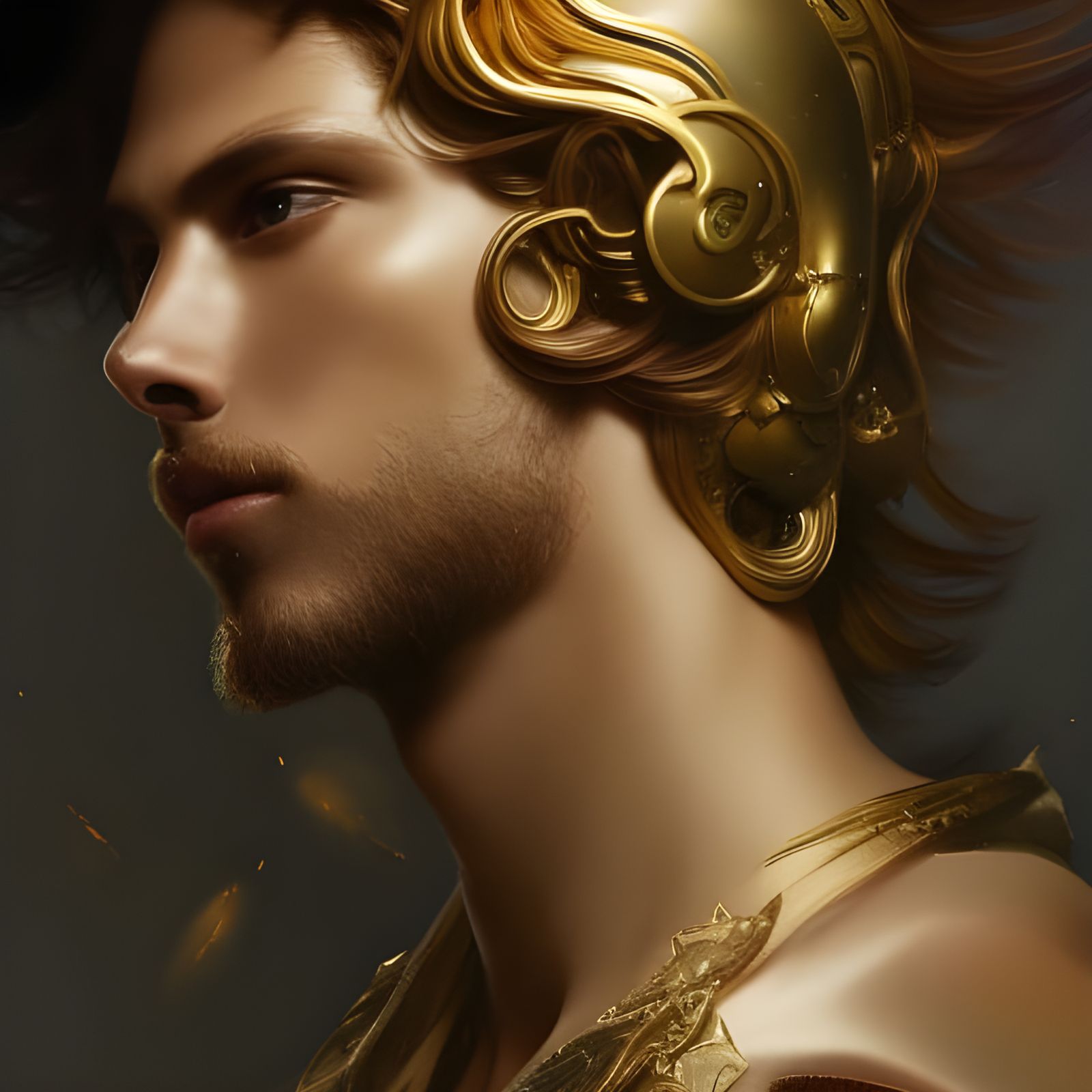 Ethereal Angelic Model with Gold Accessories