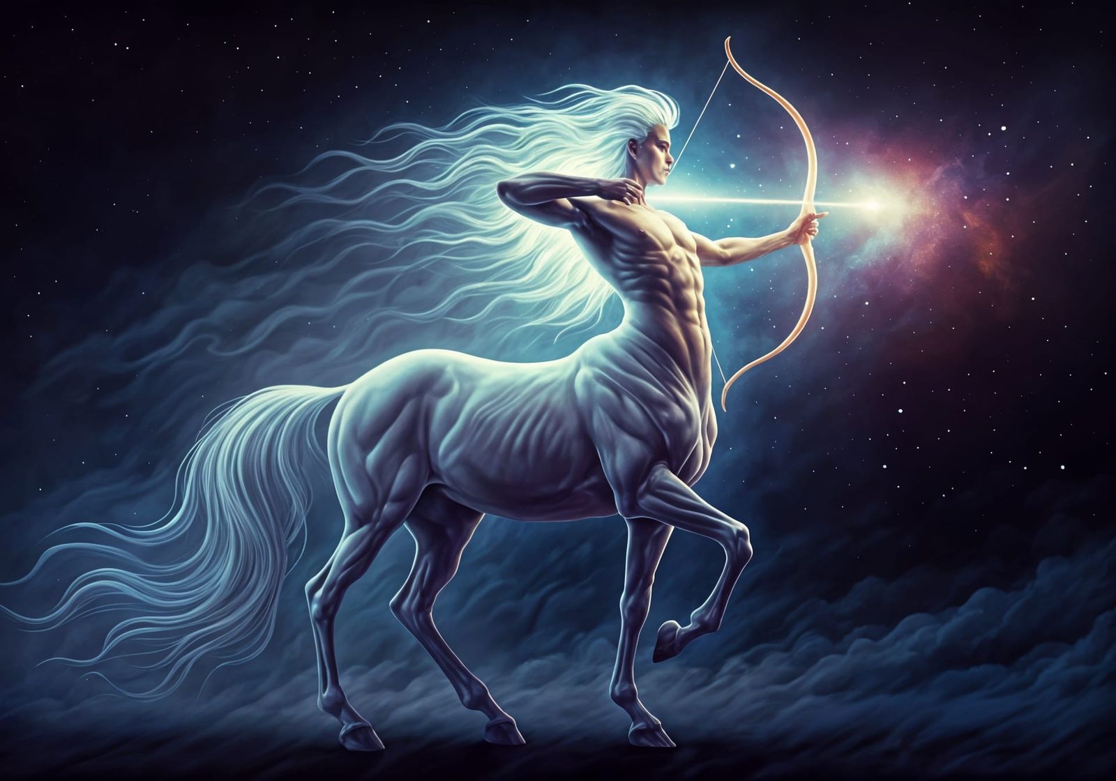 Holographic Chiron Centaur in Magic Realism Style