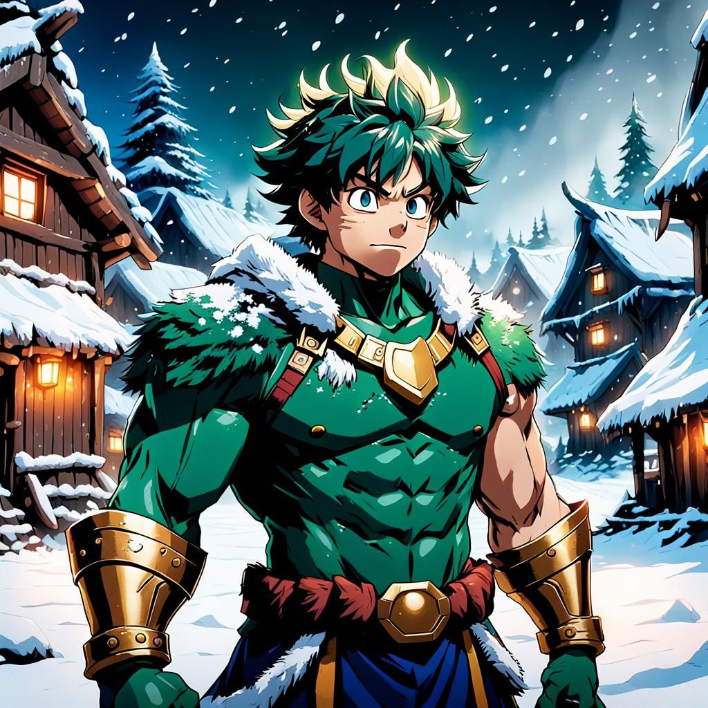Viking Deku Meets Hercules in Snowy Masterpiece