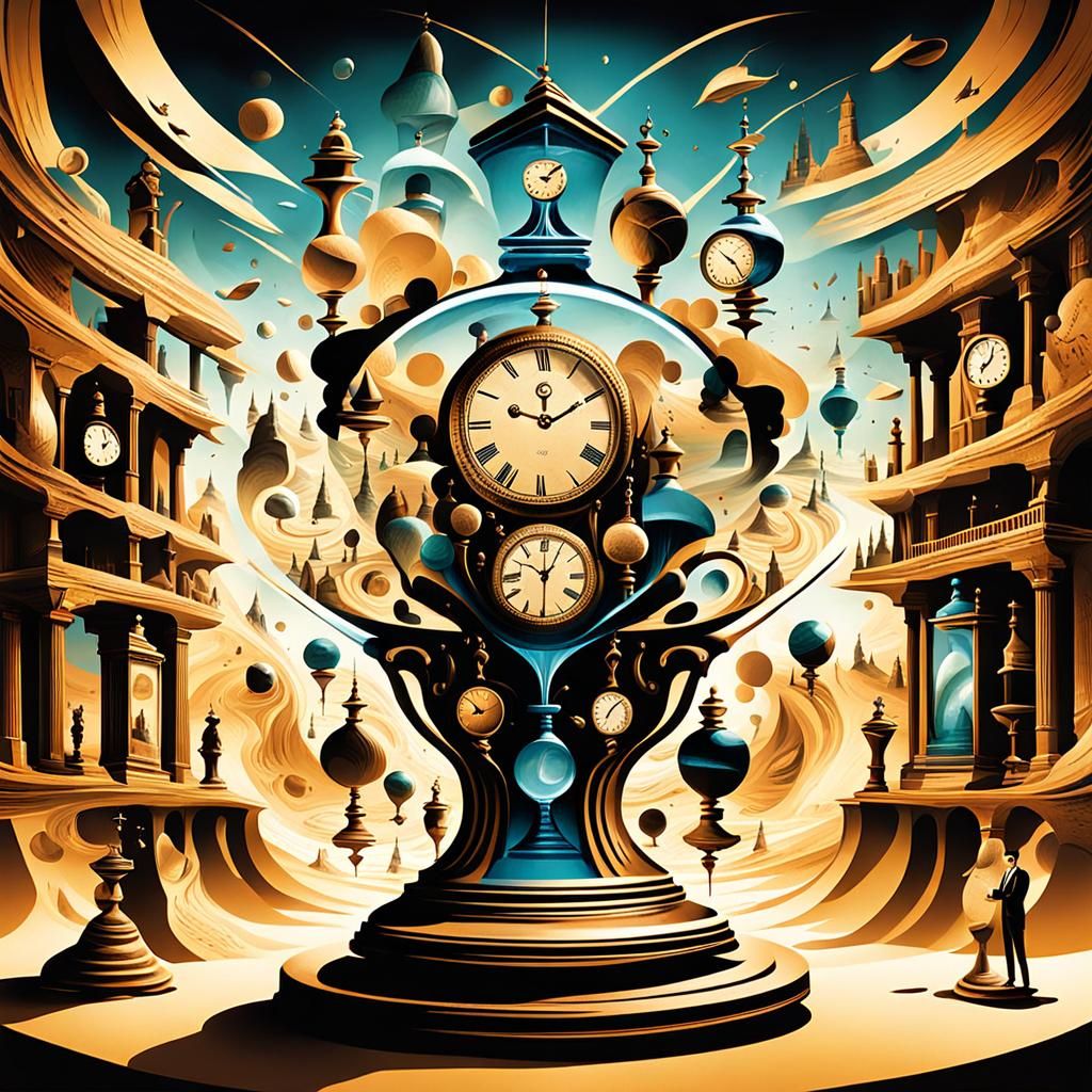 Surreal Illustration of The Illusion of Time