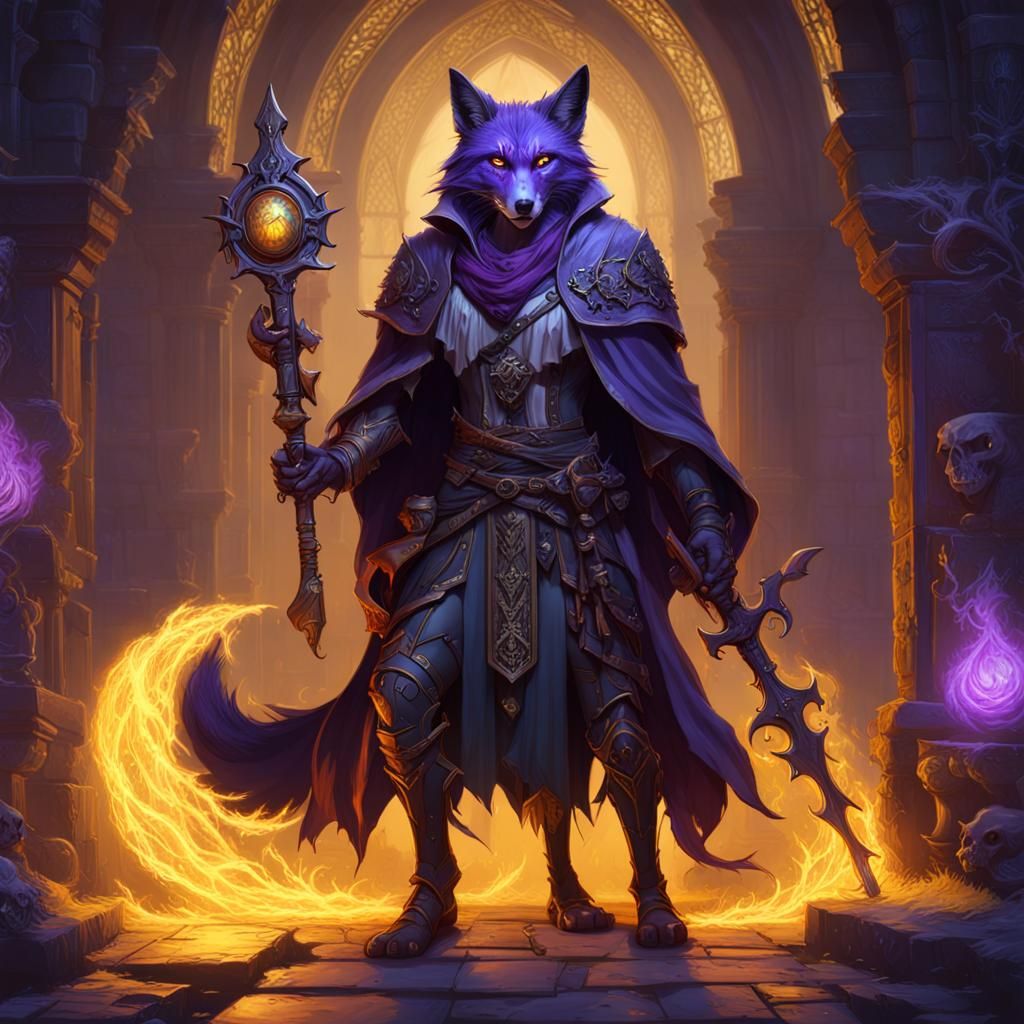 Dark Fox Necromancer Concept Art in 8k