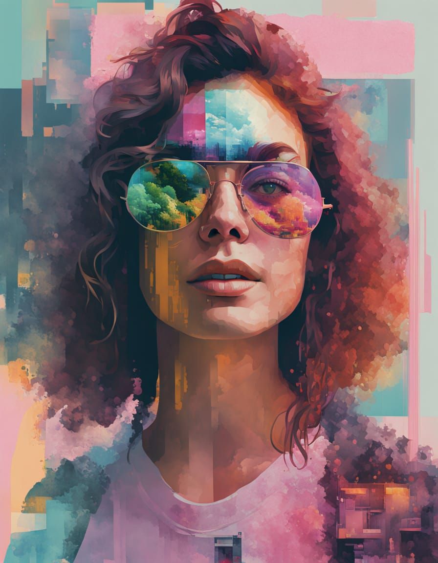 Pop-Culture Portraits with Glitch and Polaroid Effects