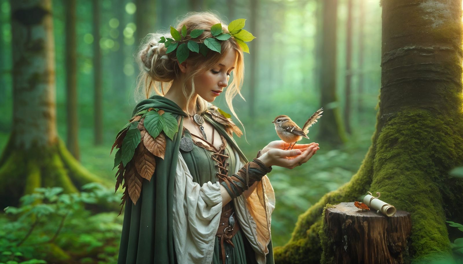 Druid's Animal Messenger Spell in Fantasy Forest