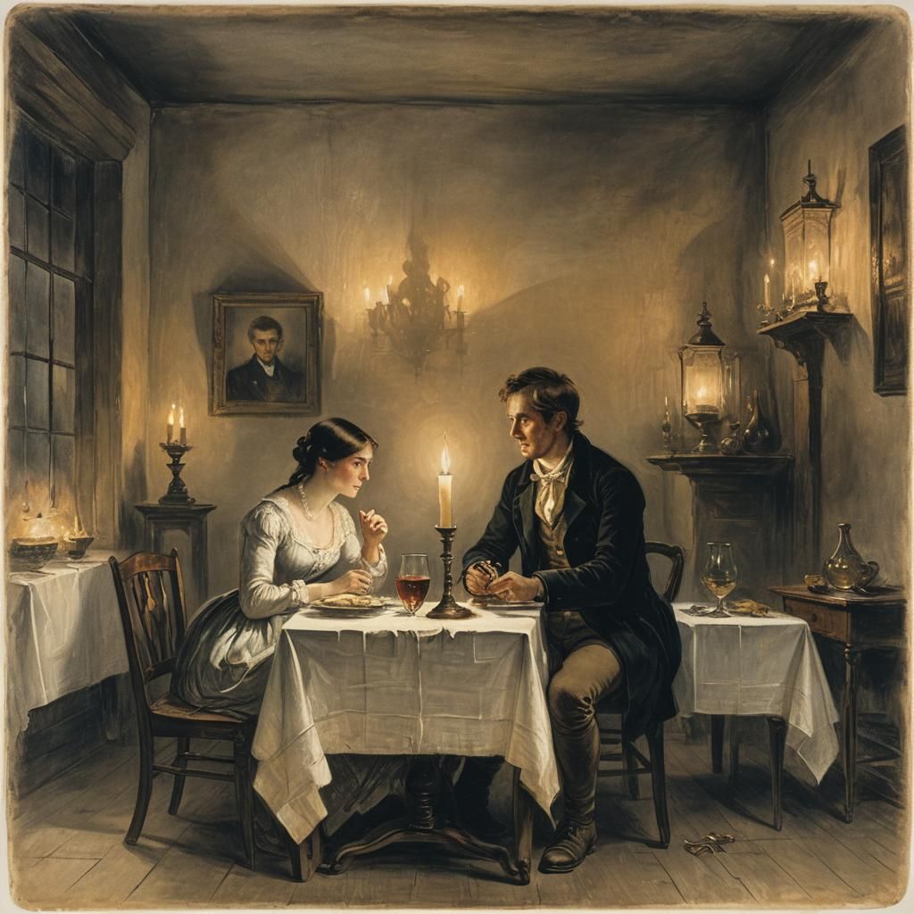 Romantic Couple Dinner in Turner Style