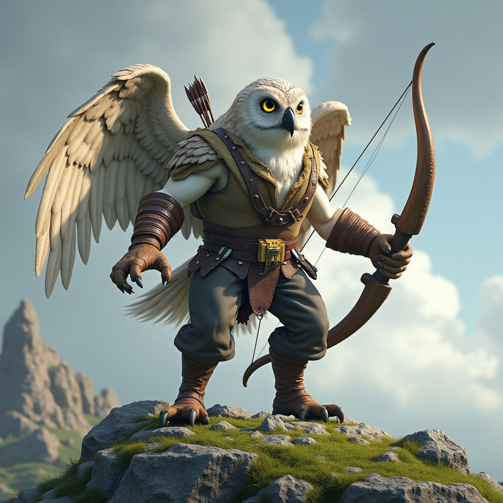 Heroic Owlin Ranger Fantasy Concept Art