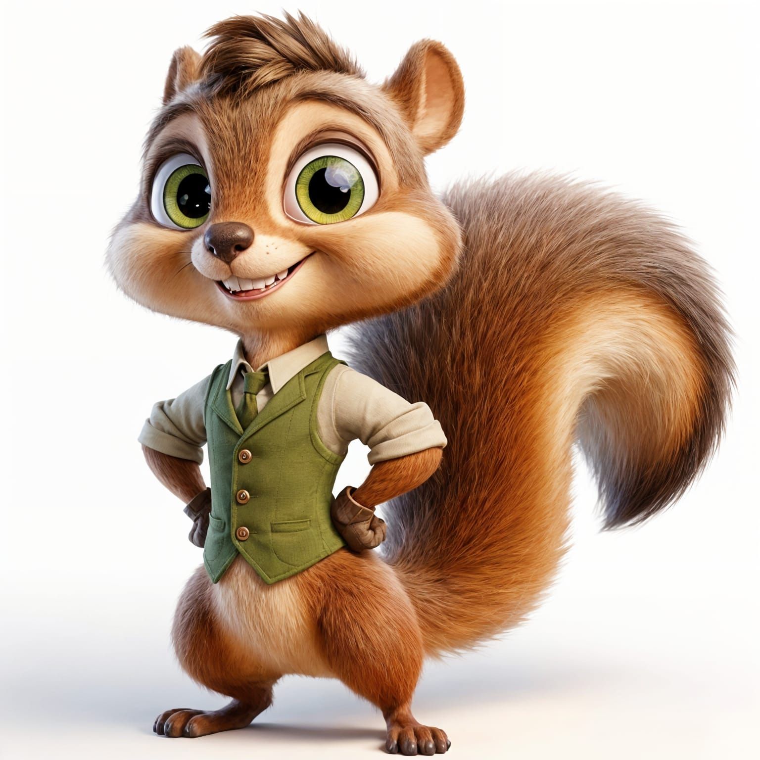 Cheeky Squirrel Cartoon Character in 3D Animation