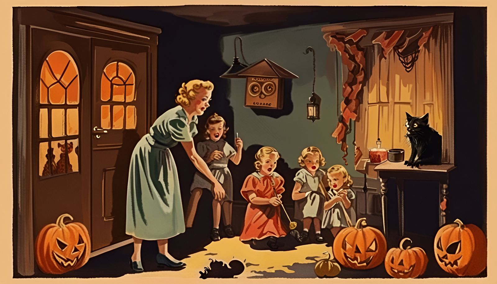 Scary Halloween Trick or Treat in 1940s Style