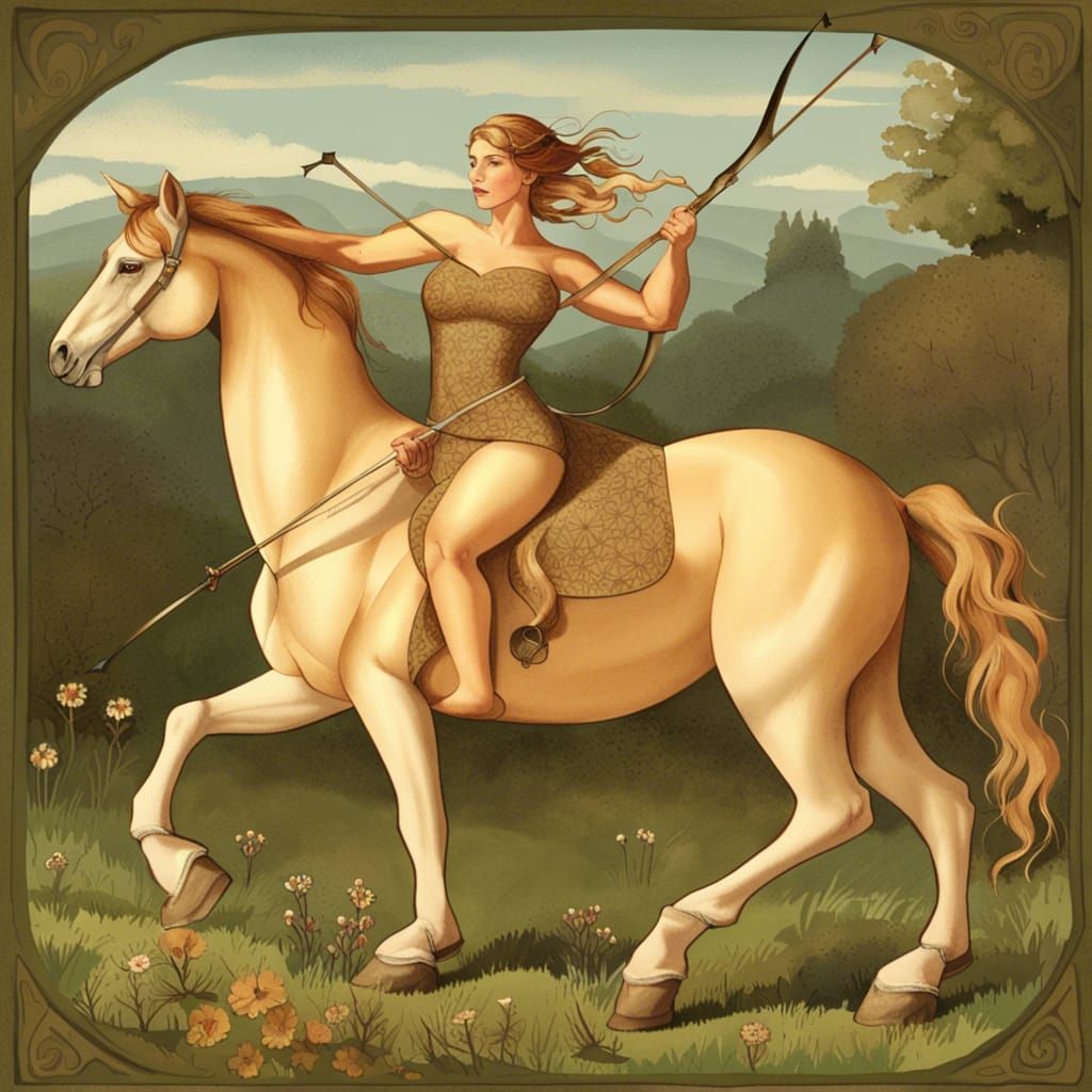Centaur Huntress in Meadow