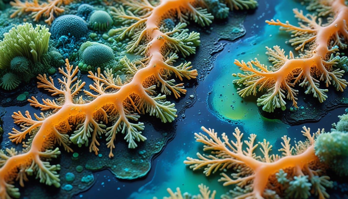 Abstract Landscape of Mold and Bacteria