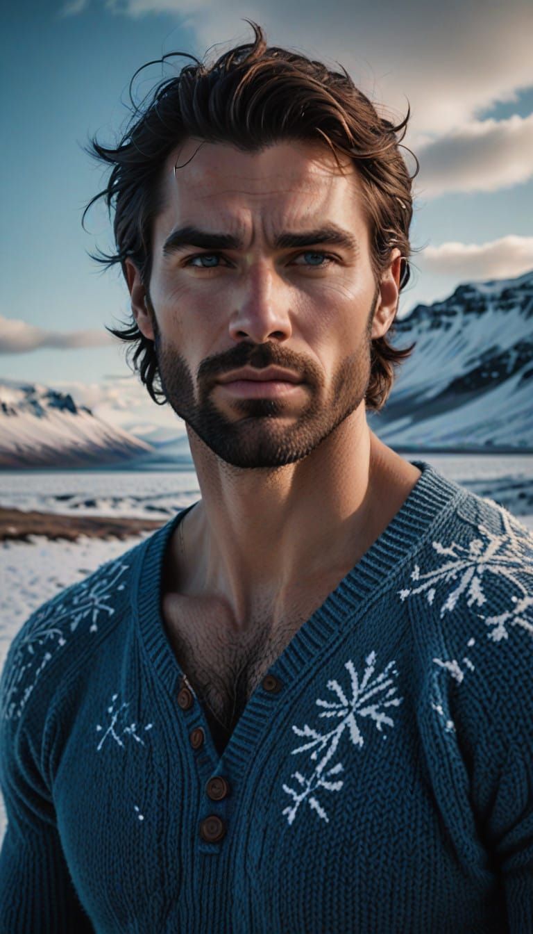 Rugged Explorer in Icelandic Wilderness