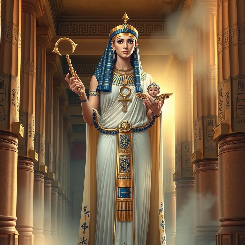 Egyptian Goddess Isis in Temple