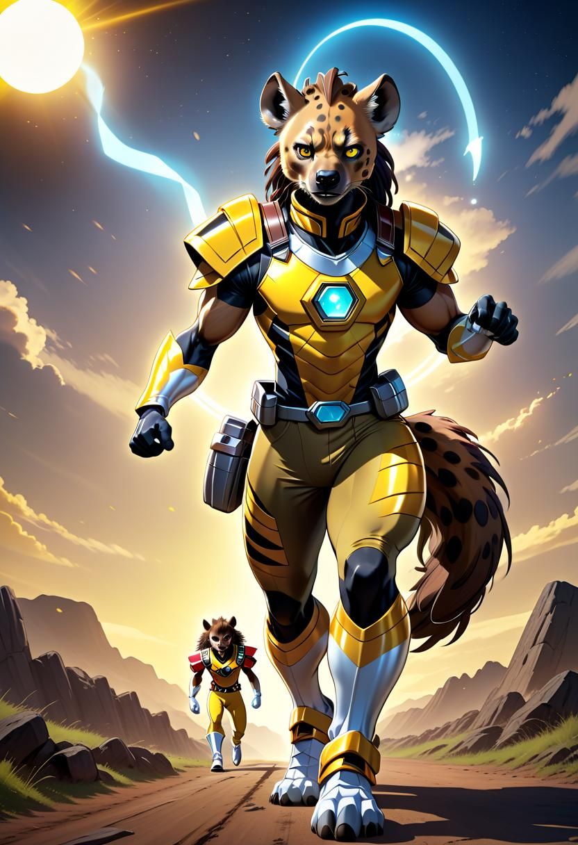 Anime Hyena Ranger in Desert City