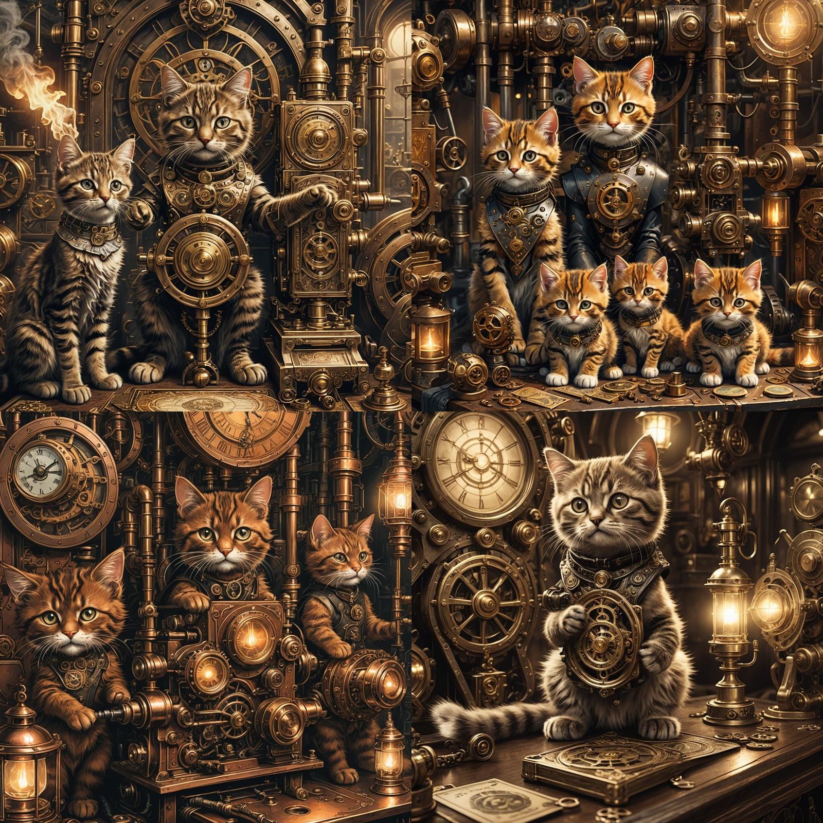 Steampunk Tsar Cat Family