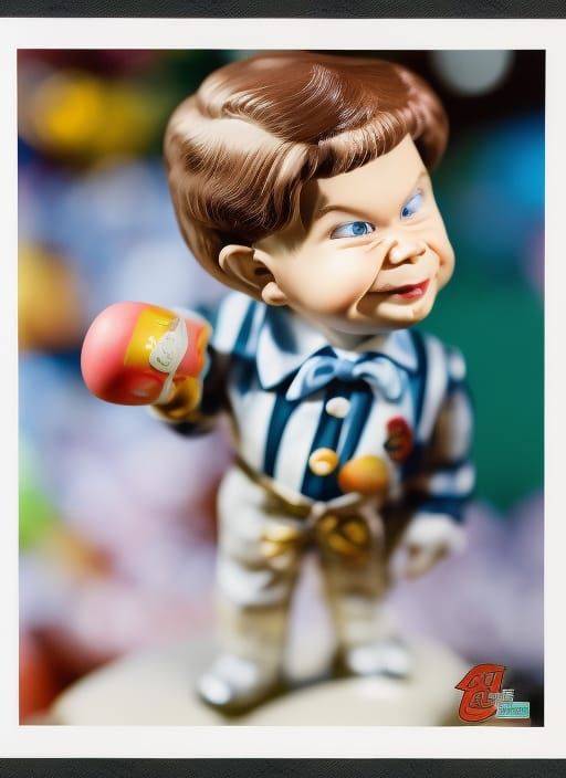 Expressive Portrait of an Angry Kewpie-like Character