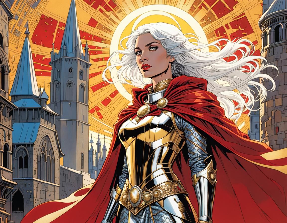Aasimar Paladin in Comic Book Art Style