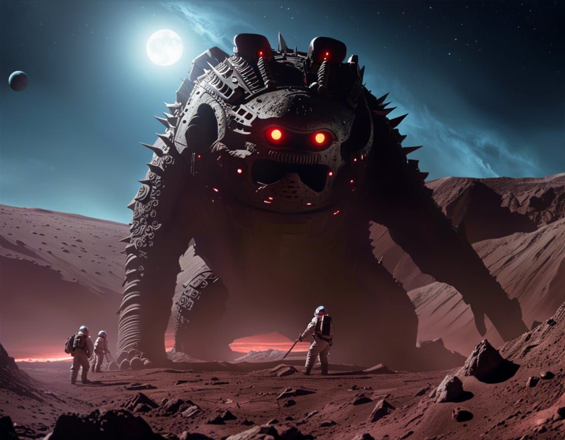 Unearthing a Monster on the Moon in Detailed Matte Painting