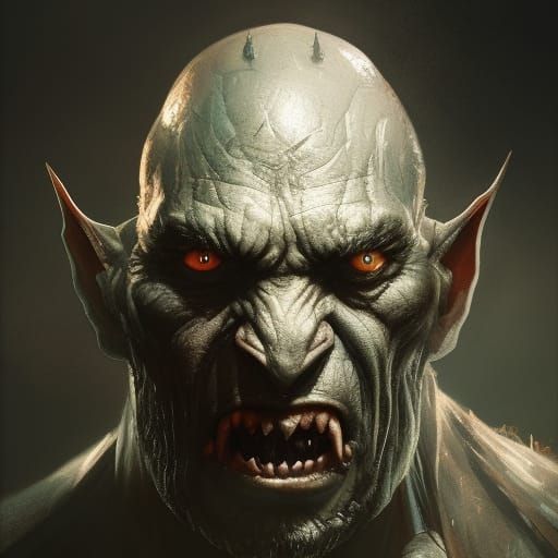 Hyperdetailed Orc Portrait in Dark Fantasy Style
