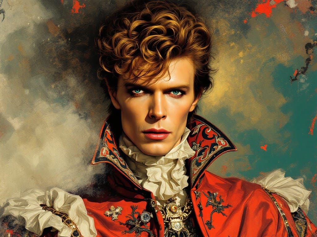 Baroque David Bowie Portrait in Expressionist Style