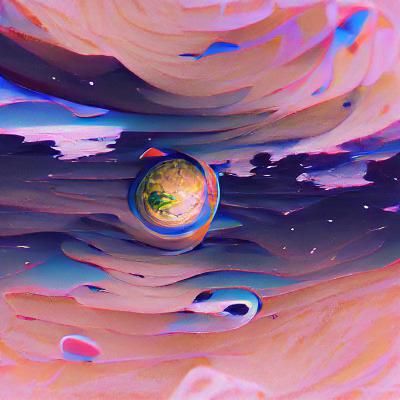 Colorful Swirling Planet Digital Rendering