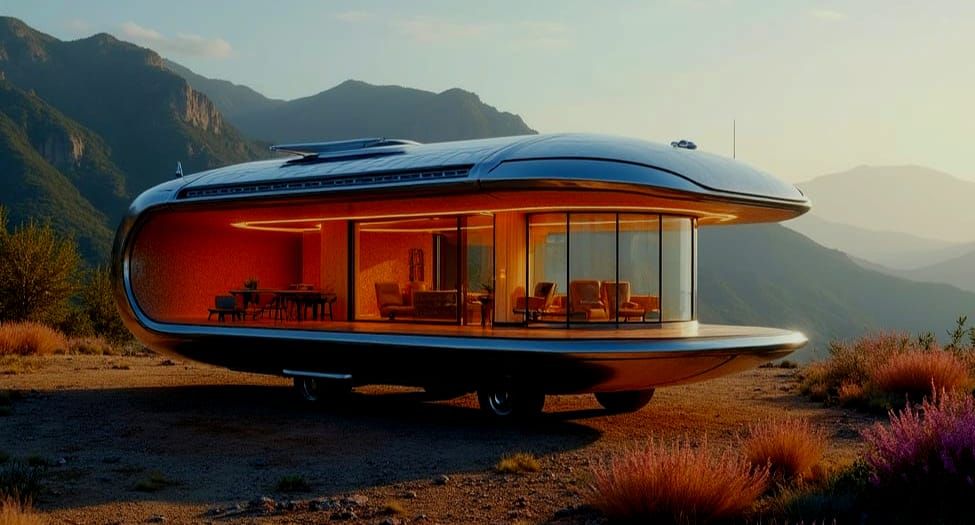 Futuristic Off-Grid Eco Cabin in the Mountains