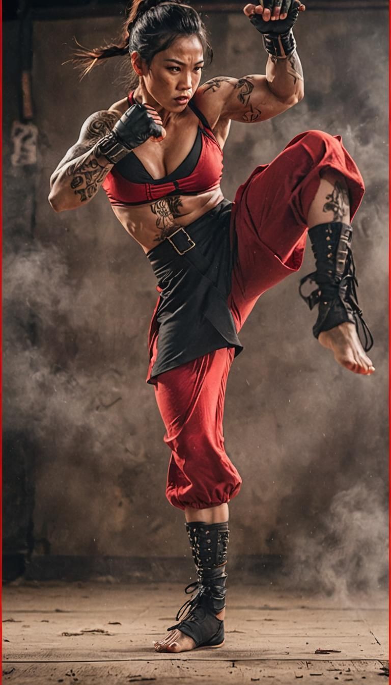 Stunning Martial Arts Woman Fighter in Cinematic Style
