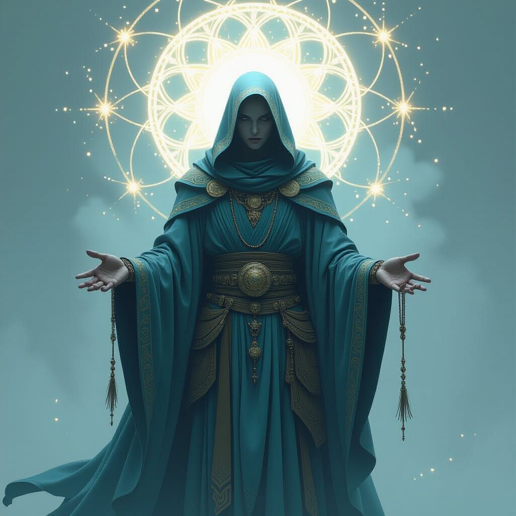 Mystic Figure in Ethereal Light: Concept Art