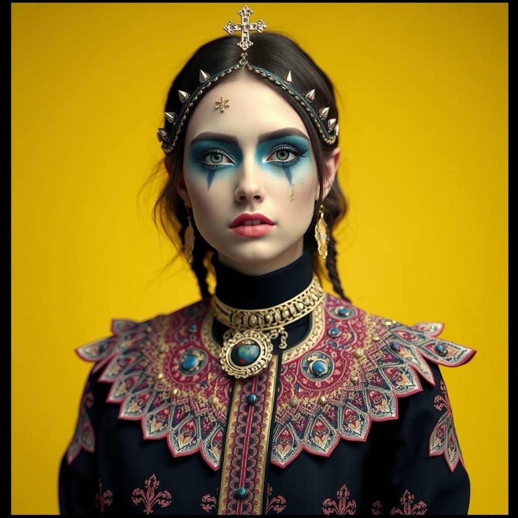 Catholic Iconography Meets Modern Editorial Makeup