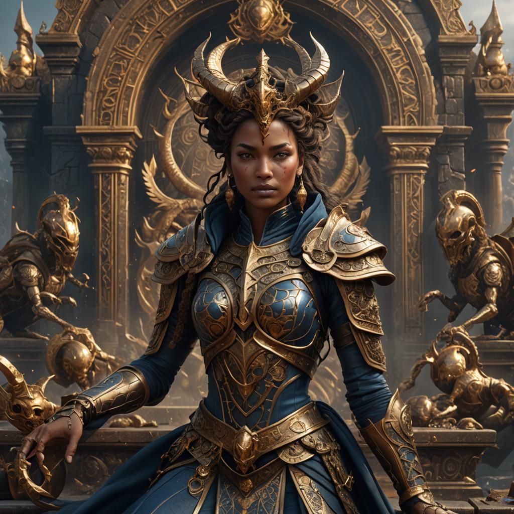 Scorpio Queen in Bronze: Fantasy Concept Art