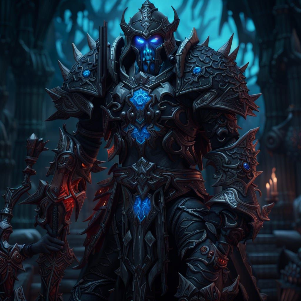 World of Warcraft Death Knight in Detailed Matte Painting