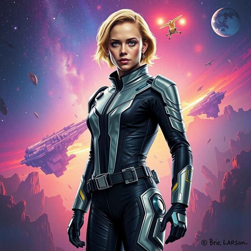 Futuristic Space Ranger in Alien Landscape