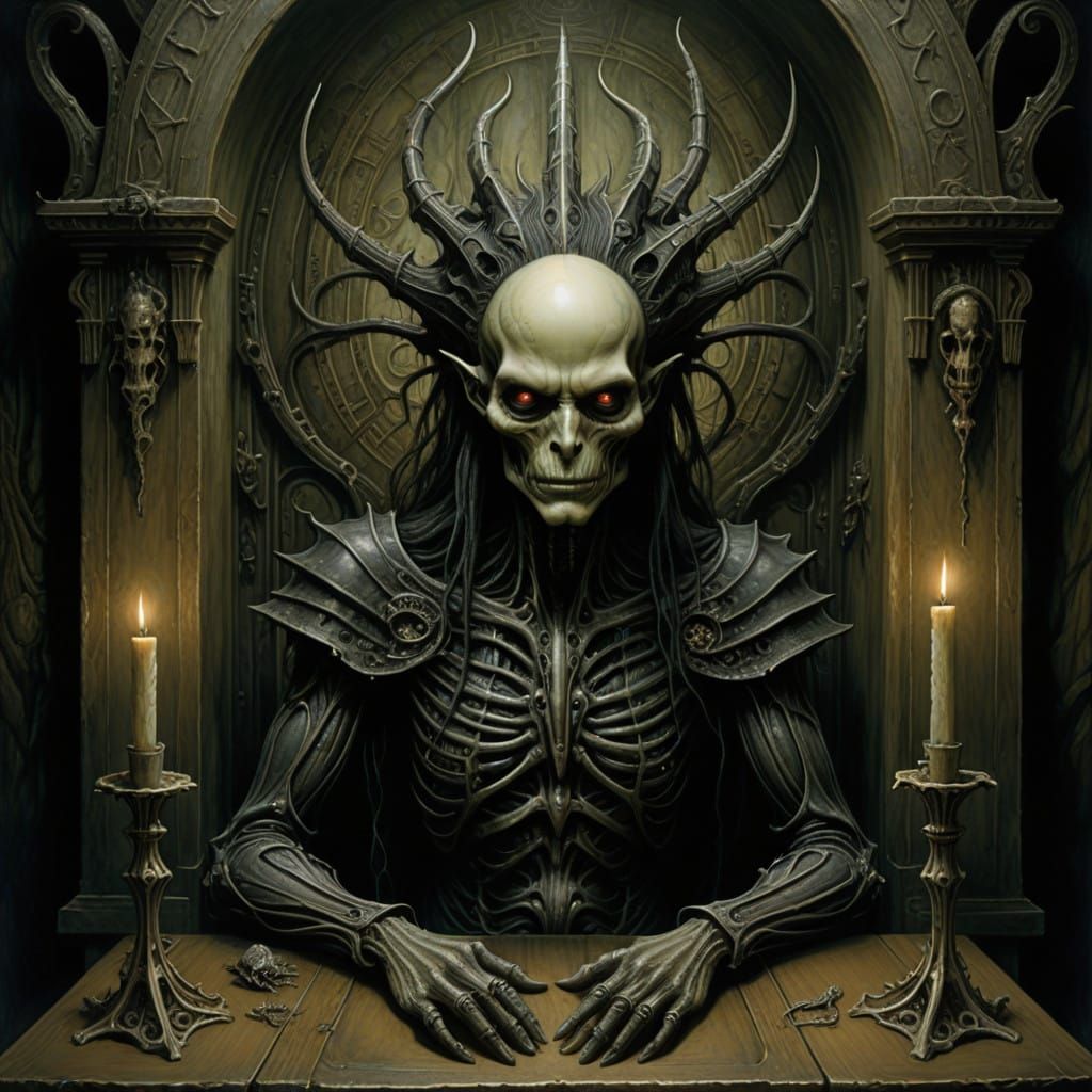 A Gaunt Figure Waits in Haunting Realism