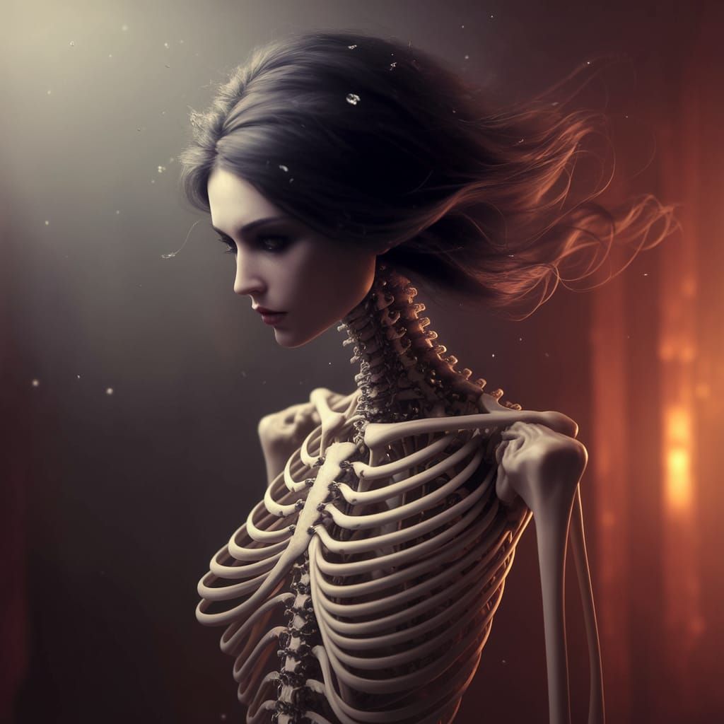 Ethereal Figure Emerge from Shadows in Warmly Colored Room