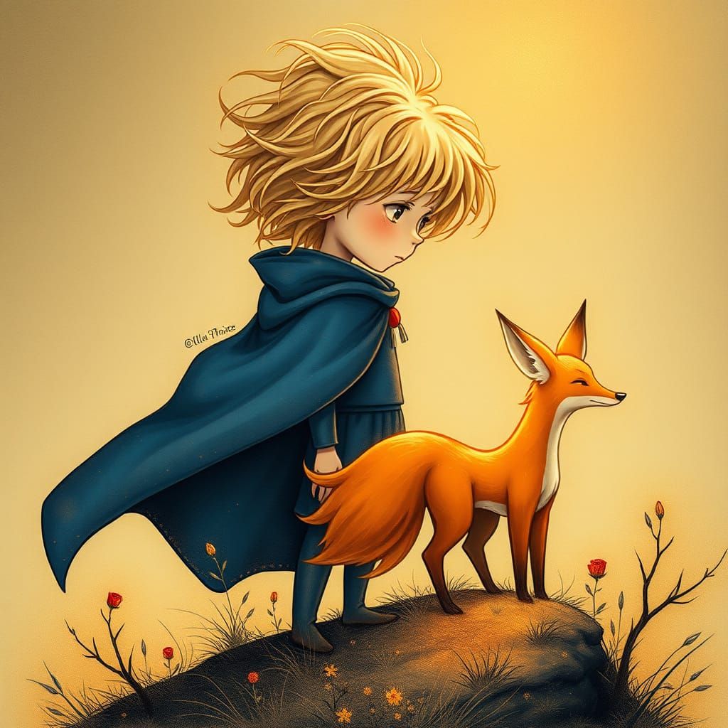The Little Prince in Contemplation, Lost in the Wonders of H...