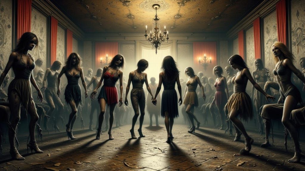 Zombie Prom Night In Eerie, Desaturated Light