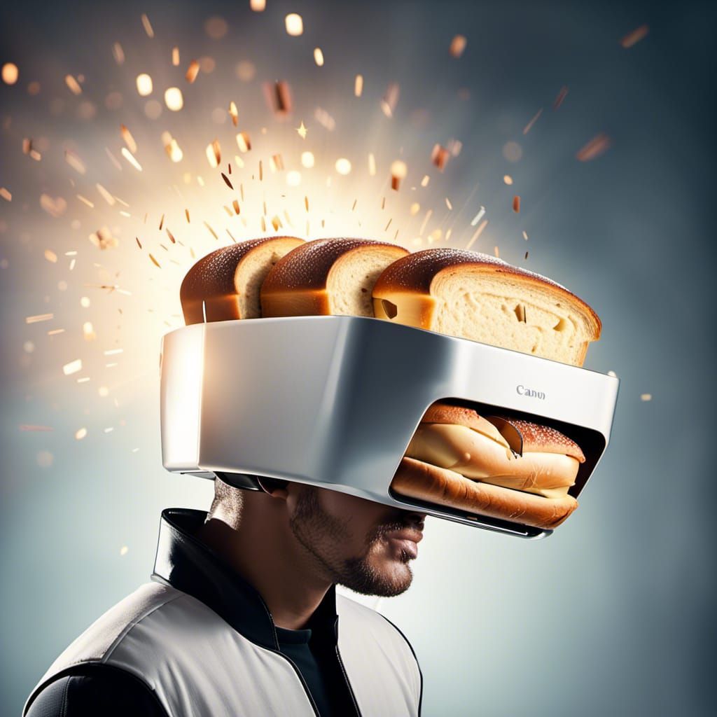 "Toast with Style and Safety! Introducing the Futuristic Toaster Helmet – The Coolest Way to Start Your Day!"