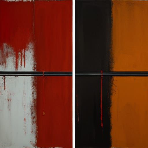 Abstract Expressionism Boxing Gloves in Red and Black