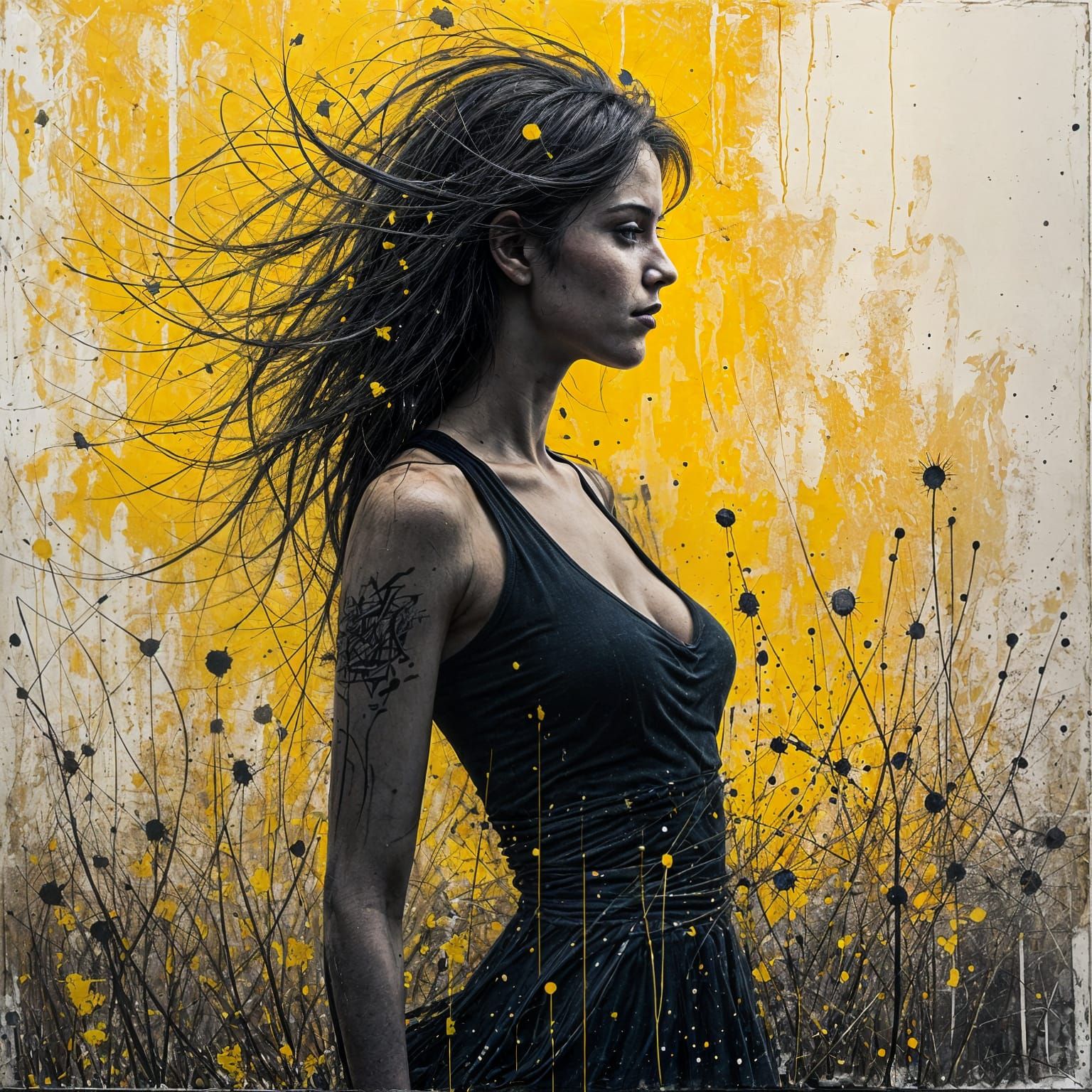 Ukraine Battlefield in Vibrant Street Art Style