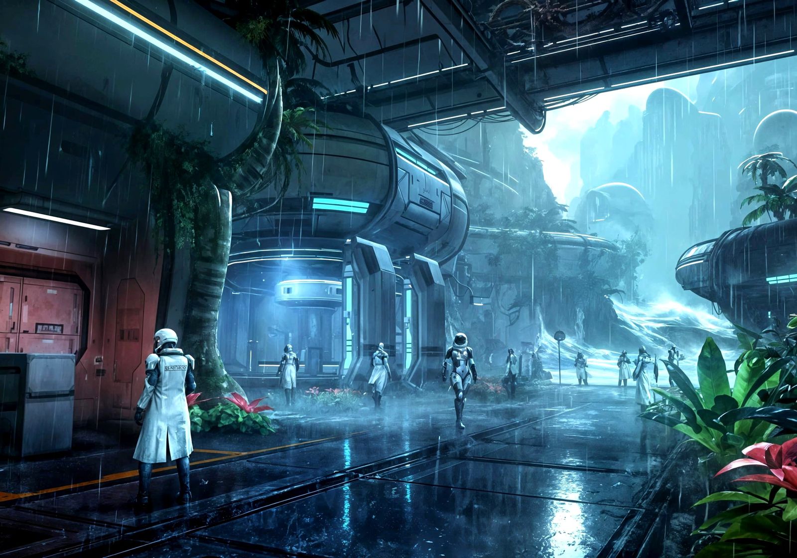 Tropical Sci-Fi Research Colony on Lush Planet Ragol