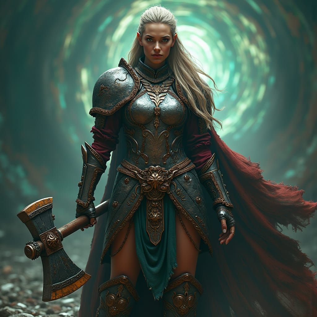 Battle-Hardened Warrior Princess with Axe