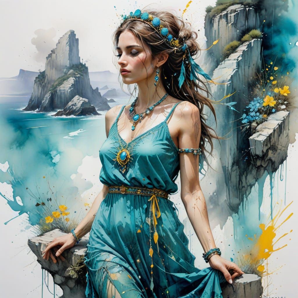 Gypsy girl, turquoise
