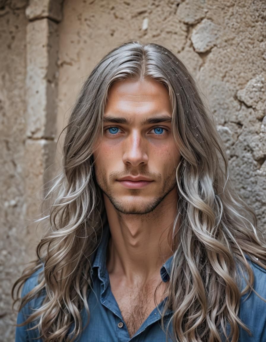 Attractive Silver-Haired Man with Blue Eyes, Italy