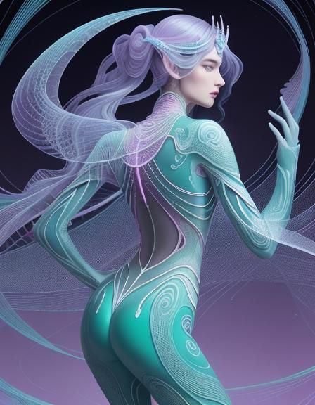 Pastel Iridescent Frog-Unicorn Creature in 3D