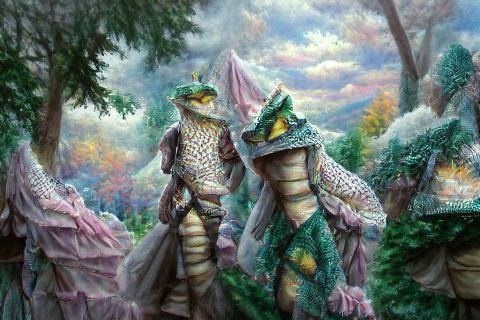 Lizardfolk Adventure in Ethereal Fantasy Forest