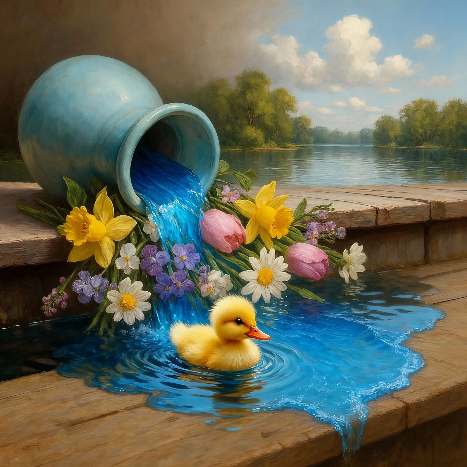 Duck Swimming Gracefully in Water