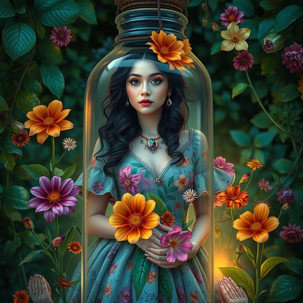 Enchanted Whimsy in a Vintage Glass Vessel